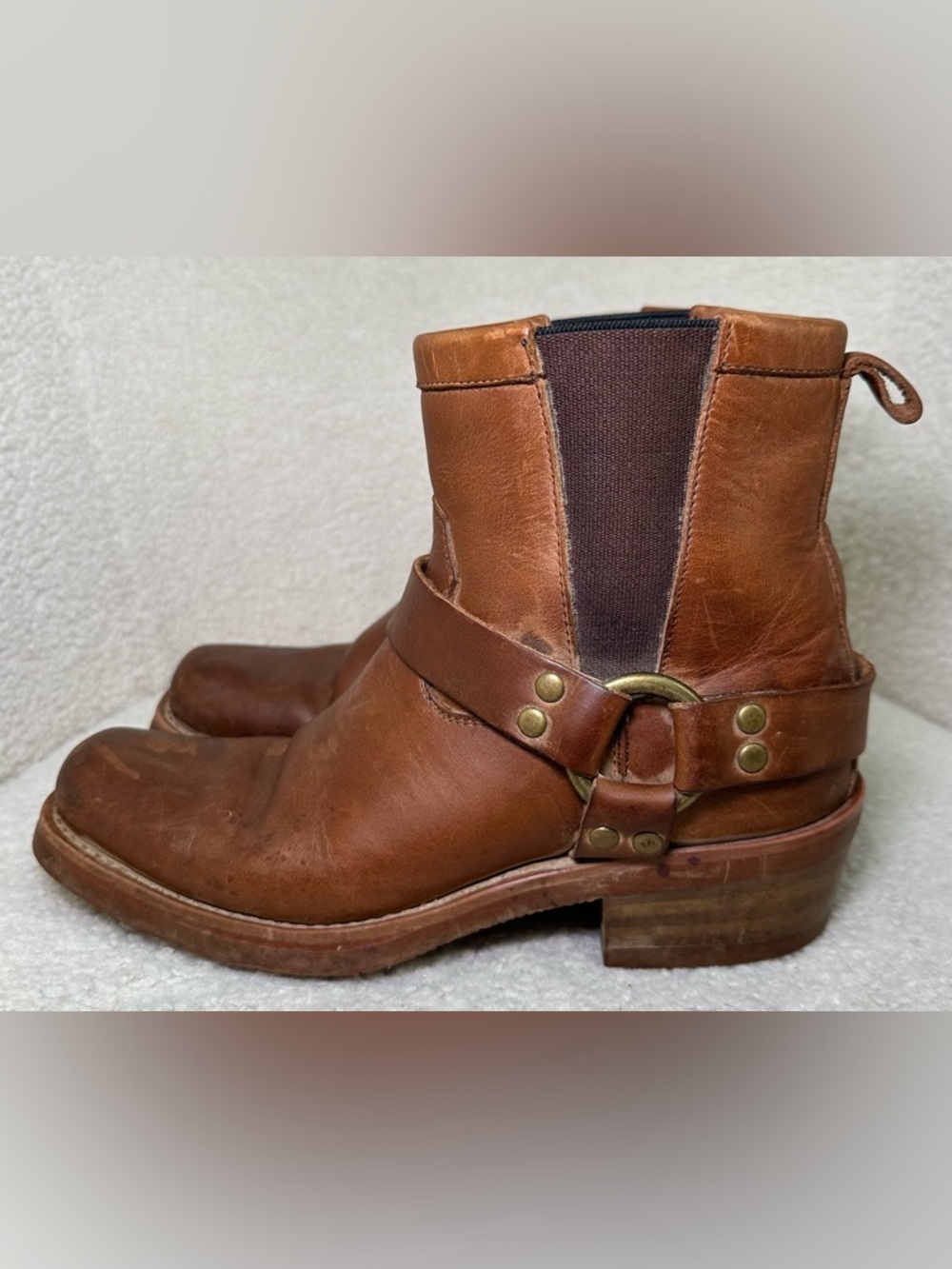 Dingo Brown Leather Boots Harness Ankle Western Bohemian Moto Western Festival 7